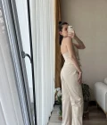 Premium Saten Yelekli Takım Krem Rengi