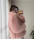 Premium Yakalı Kürk Pembe