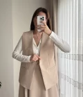 Premium Yelek Krem