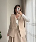 Premium Yelek Krem