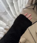 Puffy Kumaş Kayık Yaka Siyah
