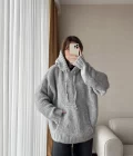 Puffy Oversize Örgü Sweatshirt Gri