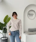 Rosalind Uzun Kollu Çizgili Bluz - Kahverengi