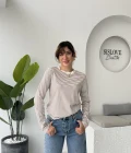 Rosalind Uzun Kollu Çizgili Bluz - Kahverengi