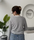 Rosalind Uzun Kollu Çizgili Bluz - Lacivert