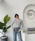Rosalind Uzun Kollu Çizgili Bluz - Lacivert