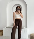 Ru Bürümcük Pantolon Kahve - 4023