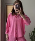 Rüya Gömlek Pantolon Takım Pembe