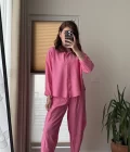 Rüya Gömlek Pantolon Takım Pembe