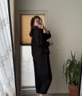 Rüya Gömlek Pantolon Takım Siyah