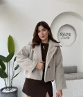 Sakallı Tek Düğmeli Ceket - Taş
