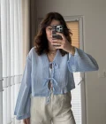 Selana Bebe Mavisi Bluz