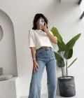 Sharon Mavi Yüksek Bel Denim Jean Pantolon - Kod: 1010