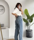 Sharon Mavi Yüksek Bel Denim Jean Pantolon - Kod: 1010