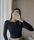 Siyah Sırt Detay Crop
