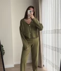 Triko Hırkalı Takım Haki