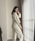 Triko Hırkalı Takım Kırık Beyaz