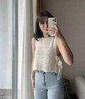 Triko Yanları Bağlamalı Bluz