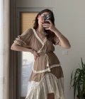 Vintage More Elbise Kahve Tonları