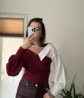 Yaka Detay Gömlek Triko Bordo