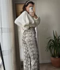 Yılan Desenli Kışlık Pantolon