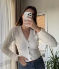 Zra Model Sakallı Yumoş Hırka Beyaz