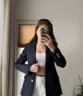 Zr Bele Oturan Kot Blazer Ceket