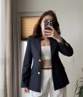 Zr Bele Oturan Kot Blazer Ceket