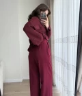 Zr Kumaş Palazzo Pantolon Bordo