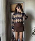 Zr Model Mini Yırtmaçlı Şort Etek Acı Kahve