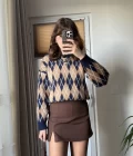 Zr Model Mini Yırtmaçlı Şort Etek Acı Kahve