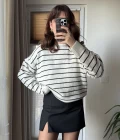 Zr Model Mini Yırtmaçlı Şort Etek Siyah