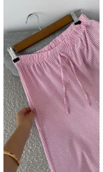 Çizgili Pembe Pantolon