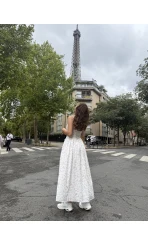 Paris Korse Detay Elbise - Ekru - 00673