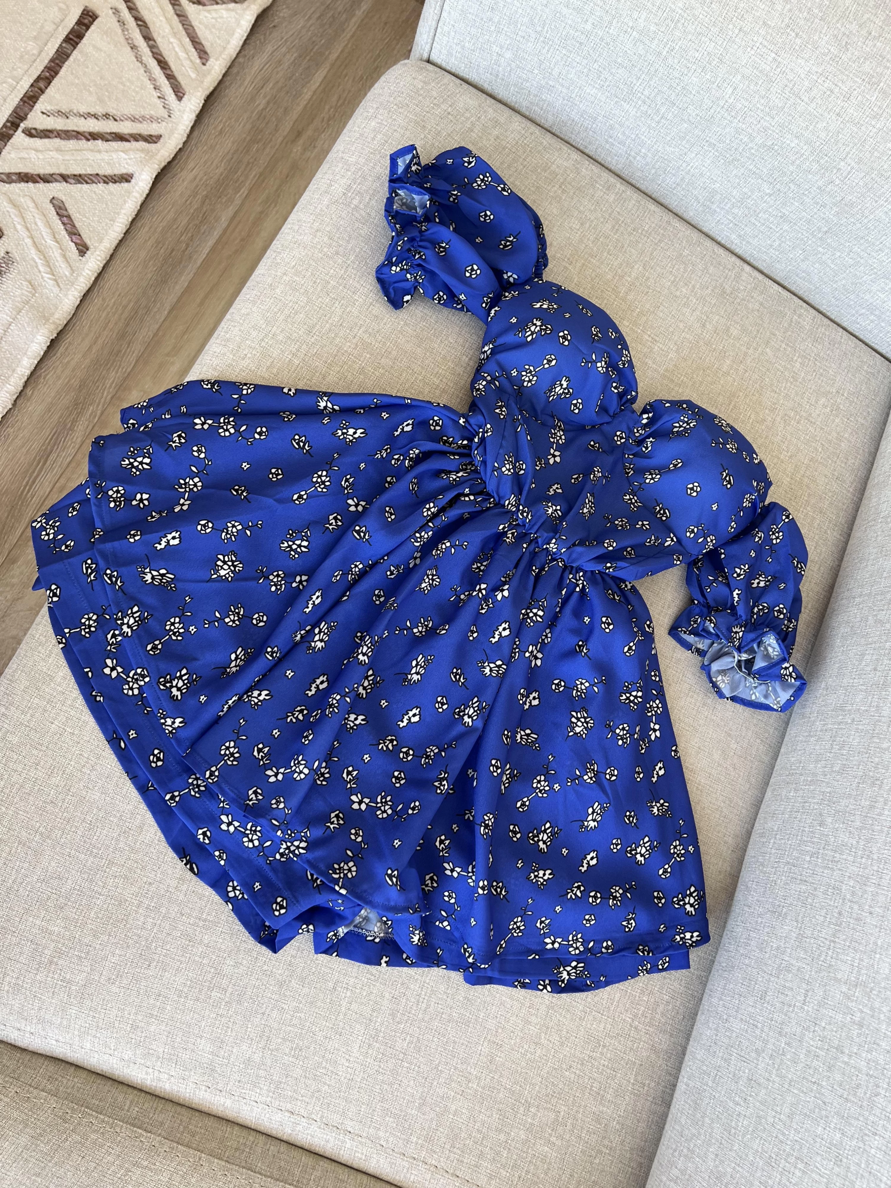 Pretty Mavi Mini Elbise