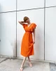 Orange Midi Boy Elbise