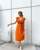 Orange Midi Boy Elbise