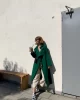 Petrol Yeşili Trençkot Kuşaklı