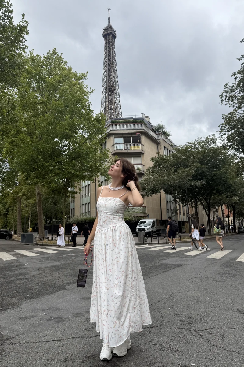 Paris Korse Detay Elbise - Ekru - 00673