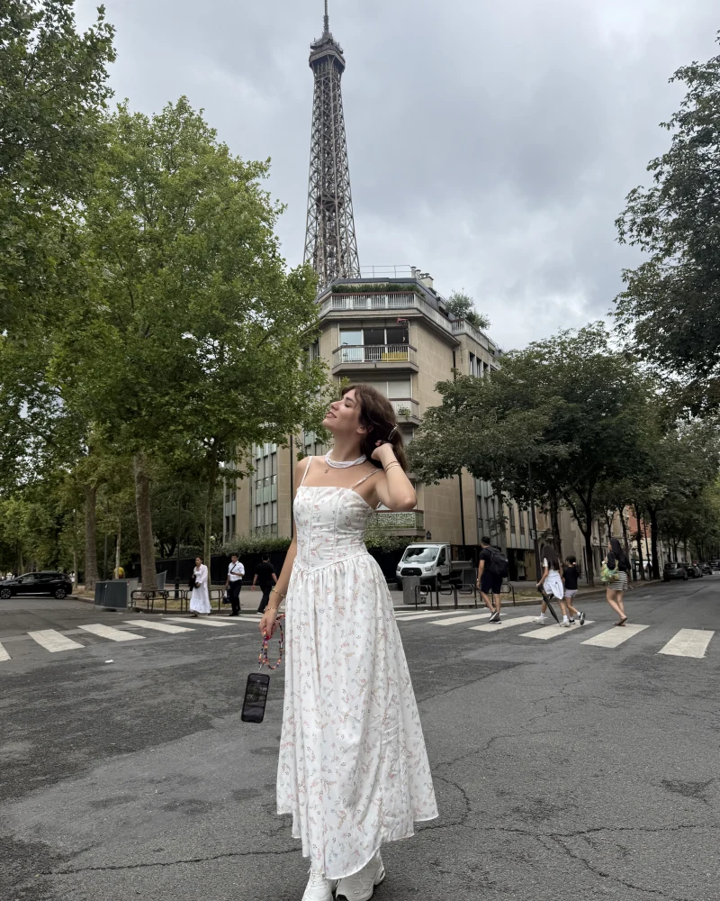 Paris Korse Detay Elbise - Ekru - 00673