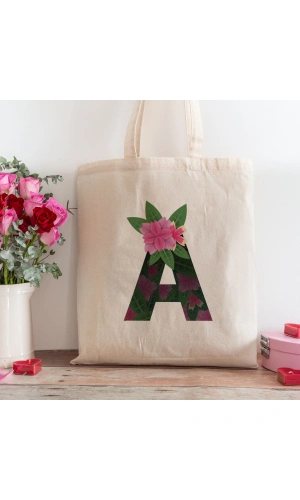 A Harfi Tasarımlı Alışveriş Plaj Bez Çanta
