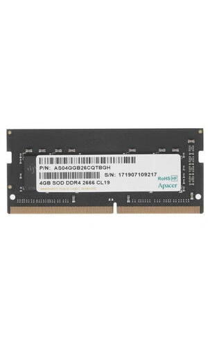 Apacer 4GB (1x4GB) 2666Mhz CL19 DDR4 Notebook SODIMM Ram (ES.04G2V.KNH)