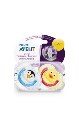 Avent 0% BPA Free Flow Yalancı Emzik 0-6 ay Truman Serisi 2li