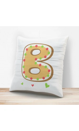 B Harfi Tasarımlı Yastık Kılıfı
