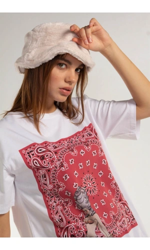 Baskılı Tişört - BEYAZ