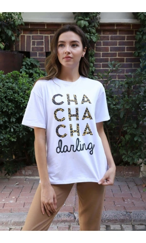 Baskılı Tişört-BEYAZ