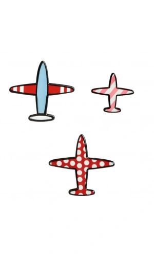 Bayan Liya Uçak Desenli Broş - 3 adet