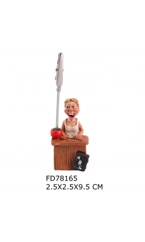 Bayan Öğretmen Figürlü Biblo Piknot Tutgaç