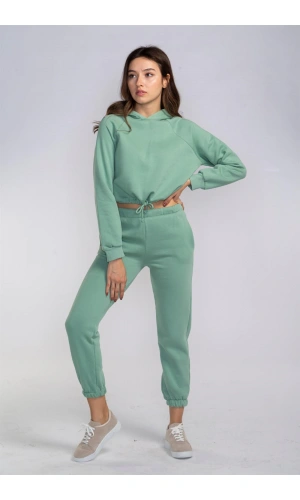 Bel Lastikli Şardonlu İkili Takım-MİNT YEŞİLİ