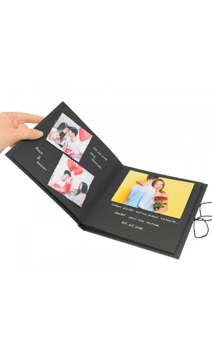 Beyaz Kalemli Kendin Yap Albüm Siyah Anı Defteri